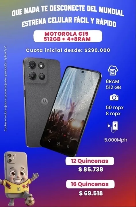 MOTOROLA G 15 512 GB 4+8 RAM