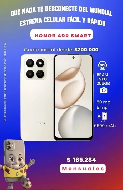 HONOR 400 SMART 256 GB 8 RAM TVPG