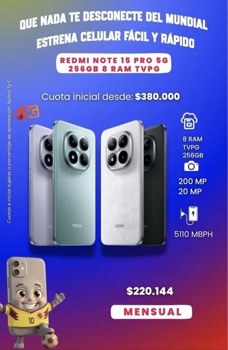 REDMI NOTE 15PRO 5G 256GB 8RAM TVPG