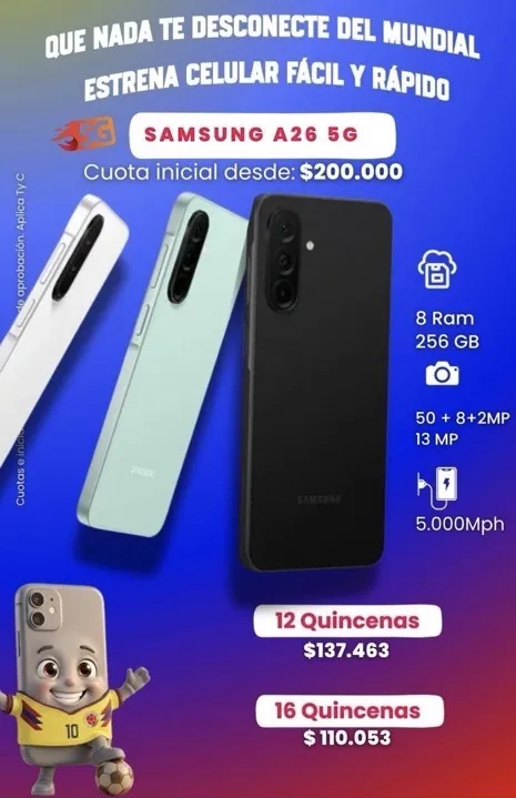 SAMSUNG A26 5G. 256 GB 8 RAM