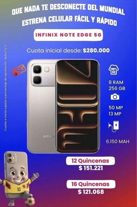 INFINIX NOTE EDGE 5 G 256 GB 8 RAM
