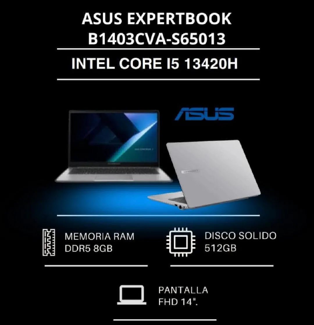 ASUS EXPERTBOOK.INTEL CORE I5. DISCO SOLIDO 512GB. RAM DDR5 8GB