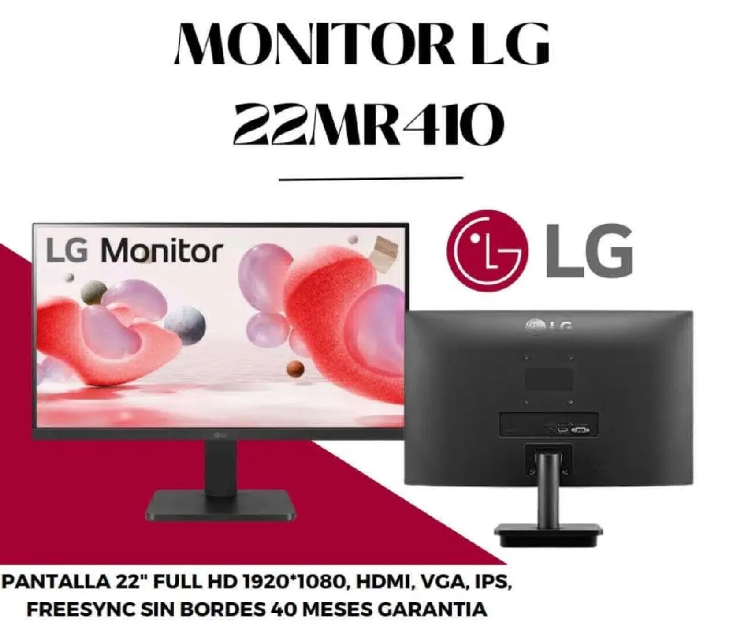 MONITOR LG, PANTALLA 22 FULL HD, HDMI-VGA