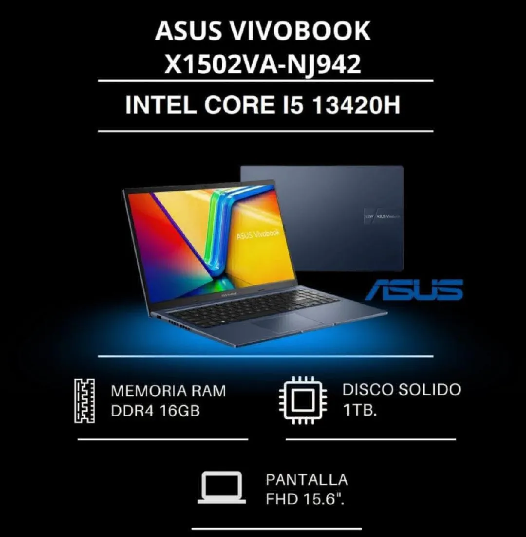 ASUS VIVOBOOK.INTEL CORE I5 13420H.DISCO SOIDO 1TB. RAM DDR5 16GB