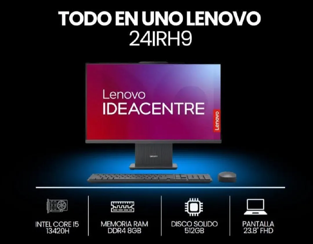 TODO EN UNO LENOVO,INTEL CORE I3, DISCO SOLIDO 512GB, RAMDDR4 8 GB