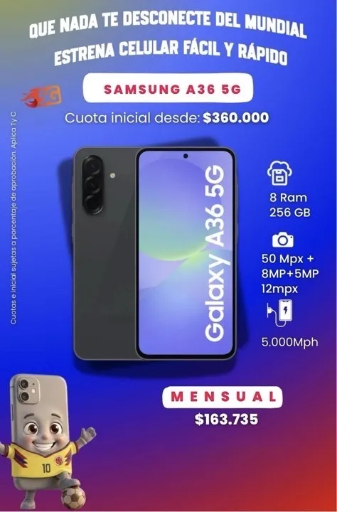 SAMSUNG A36 5G 256 GB -8 RAM