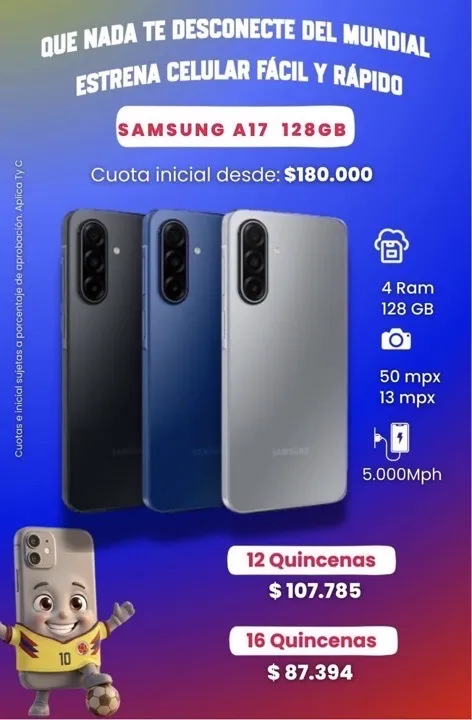 SAMSUNG A17 128 GB -4 RAM