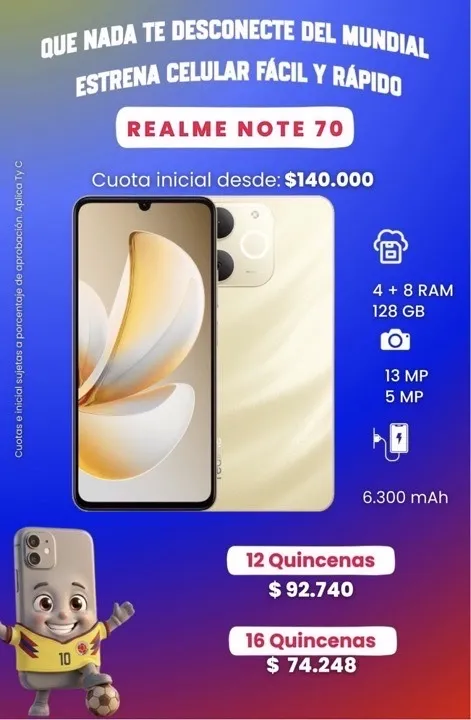 REALME NOTE 70 128GB 4+8