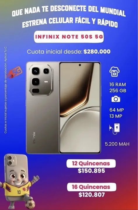 INFINIX NOTE 50 S 5G 256 GB 16 RAM