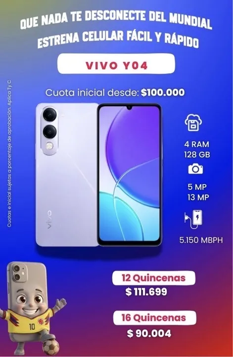 VIVO Y04 128 GB 5 RAM