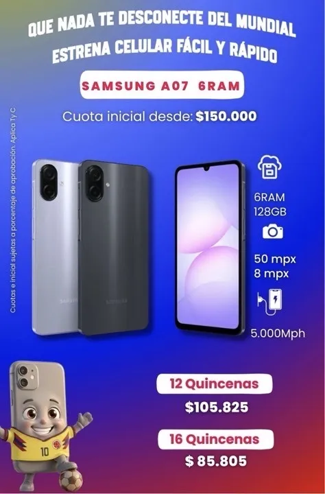SAMSUNG A07, 128 GB - 6 RAM