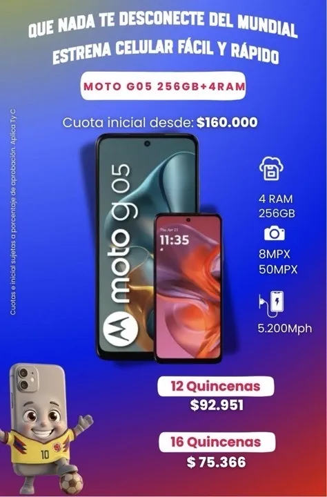 MOTO G 05 256 GB 4 RAM