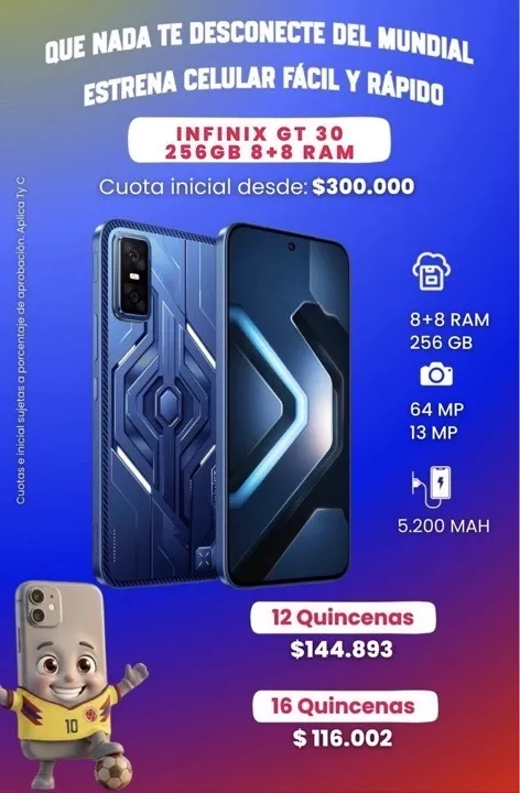INFINIX GT 30 256 GB 8+8 RAM