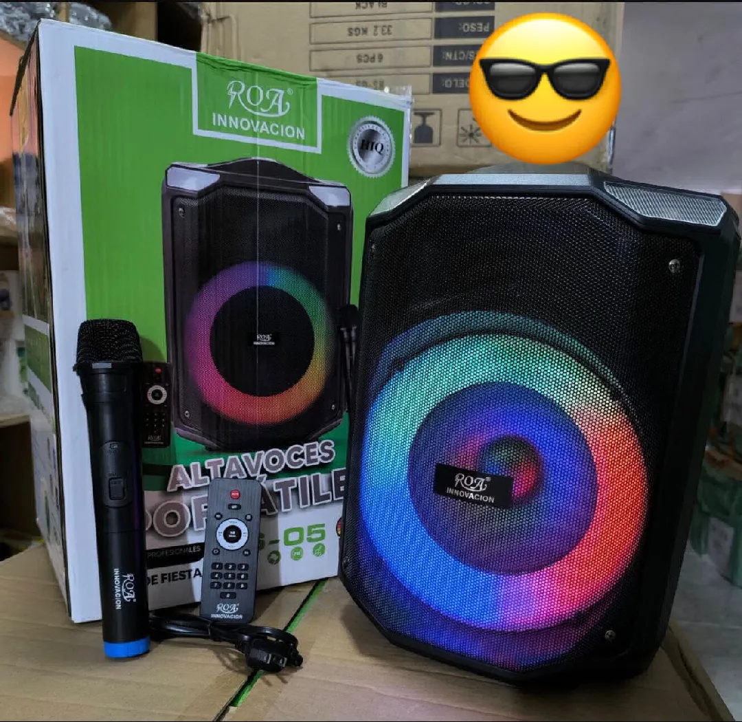 PARLANTE ROA ,RS-05 BLUETOOTH,USB,Y MICRO SD ,8" MICROFONO Y CONTRO INCLUIDO
