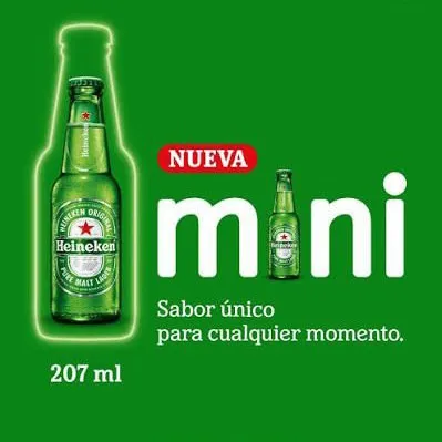 Cerveza Heineken Original 207ml vidrio desechable