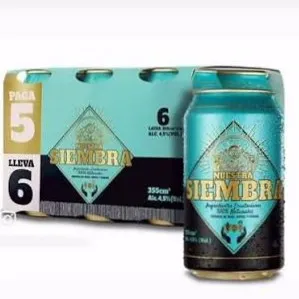 Sixpack Cerveza Nuestra Siembra 350ml lata