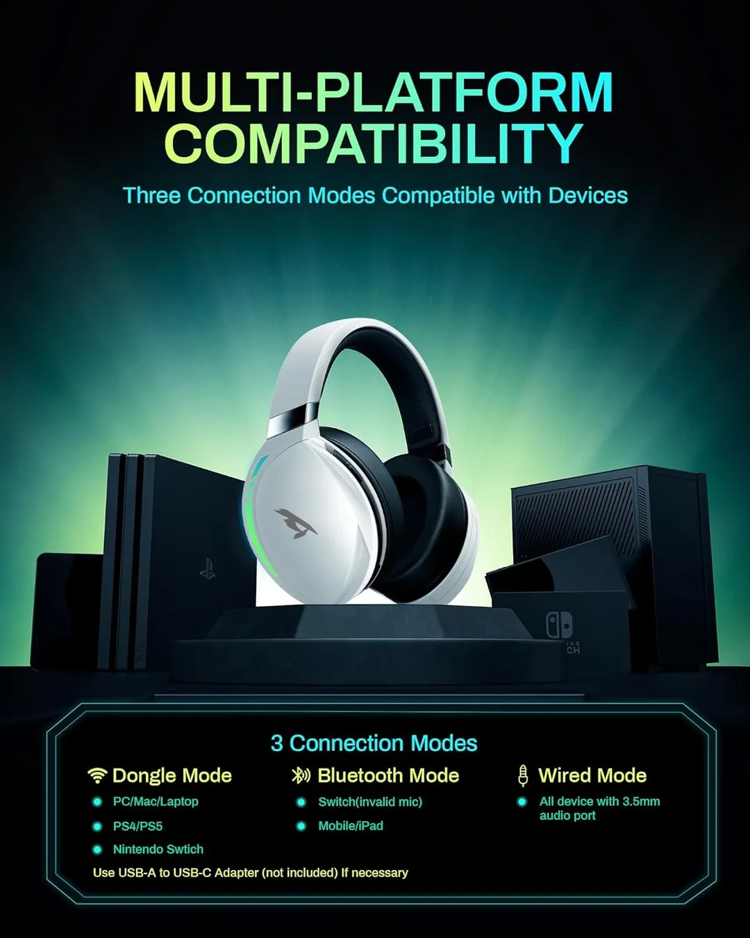 Auriculares Inalámbricos y Cableados 2.4Hz + Bluetooth Kofire UG-06