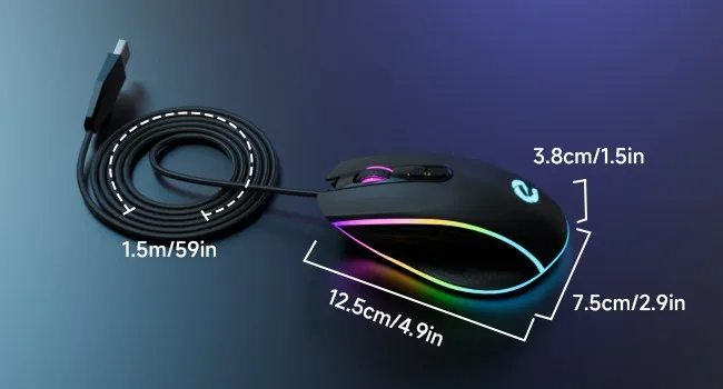 🖱️ Mouse Gamer ELECGO RGB Programable 8 Botones Precisión y control total 🎮🔥