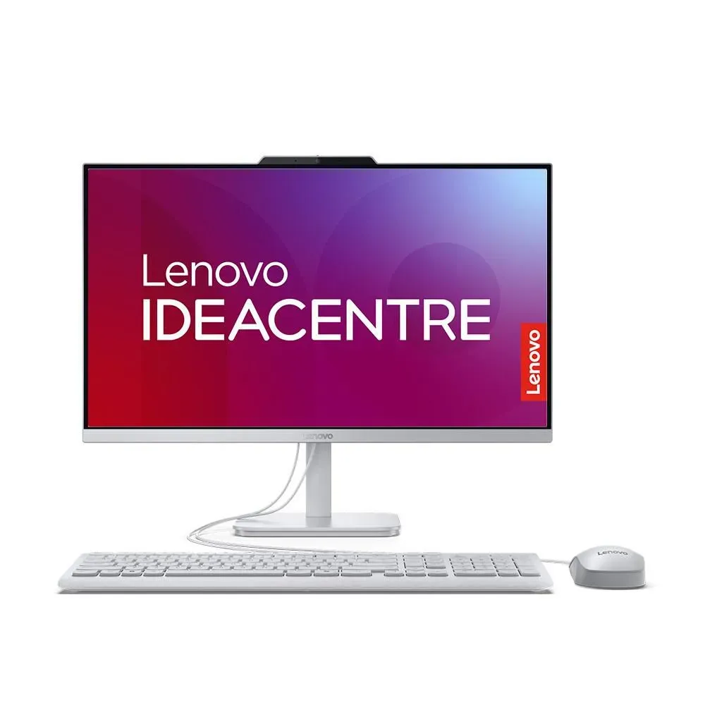 Todo en Uno Lenovo 24" A100 Interl N100, LPDDR5 8GB, SSD M2 512GB, FHD Blanco/Gris