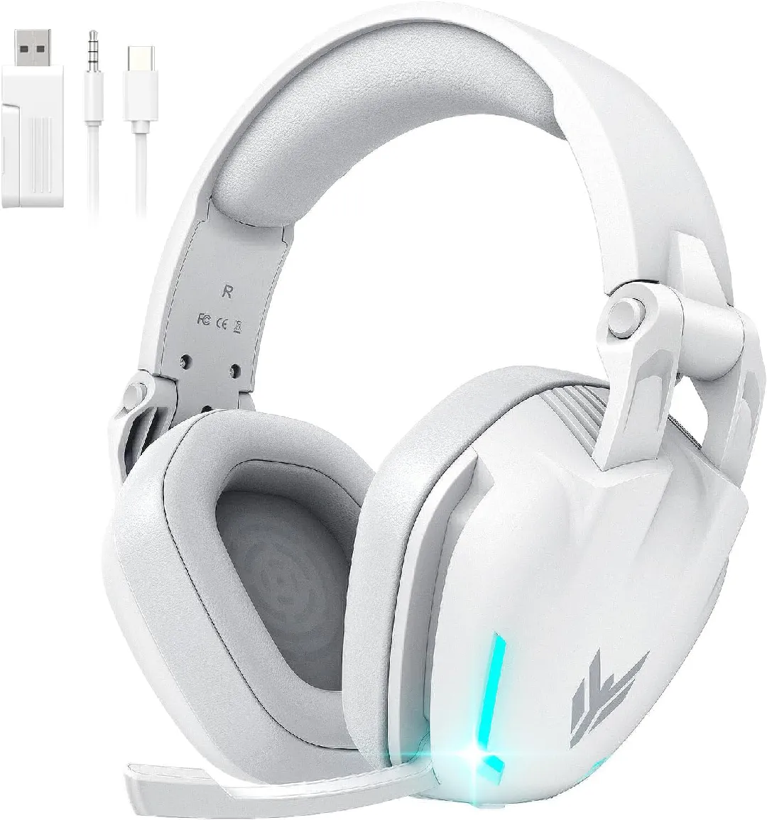 Auriculares Gamer Inalámbricos Bengoo G1 Blancos RGB