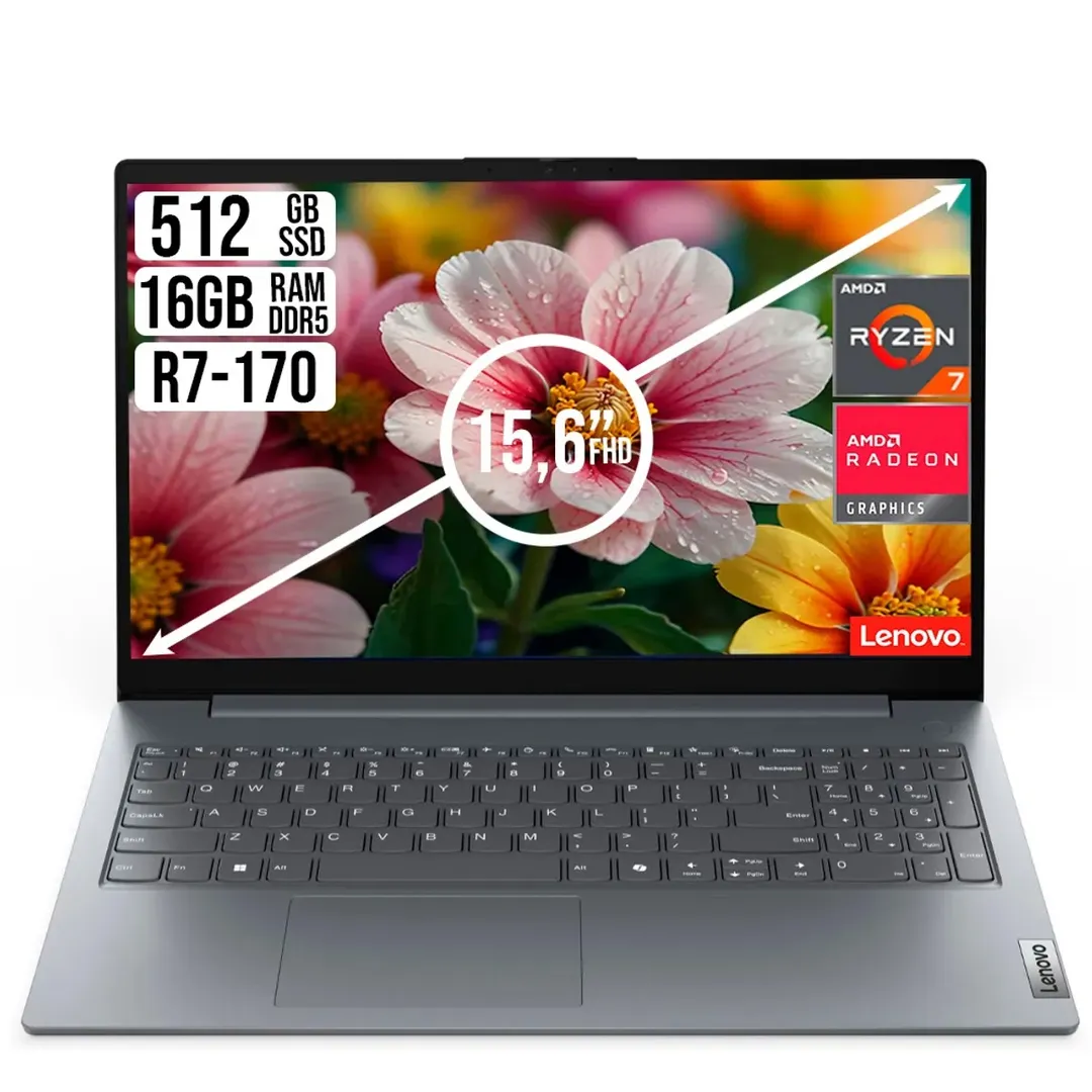 Portatil Lenovo V15 G6 AMD Ryzen 7-170 SSD 512GB RAM 16GB Led Fhd 15.6"