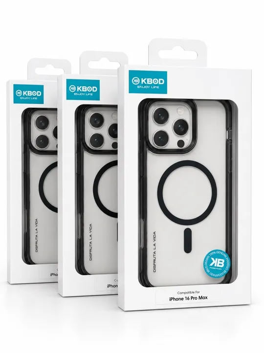 FUNDA KBOD TRANSPARENTE MARCO COLOR MAGSAFE 16 PRO MAX