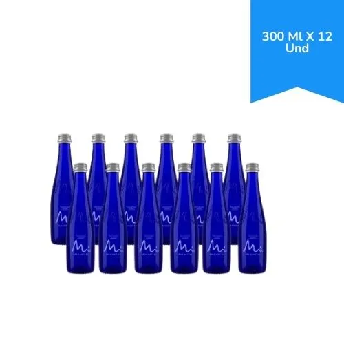 AGUA MANANTIAL 300 ML VIDRIO AZUL