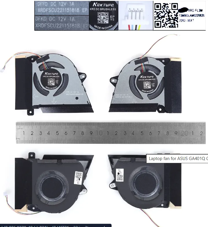 PAR DE VENTILADORES DE ASUS  GA401Q GA401QC QE QH GA401QM GA401IHR CPU + GPU