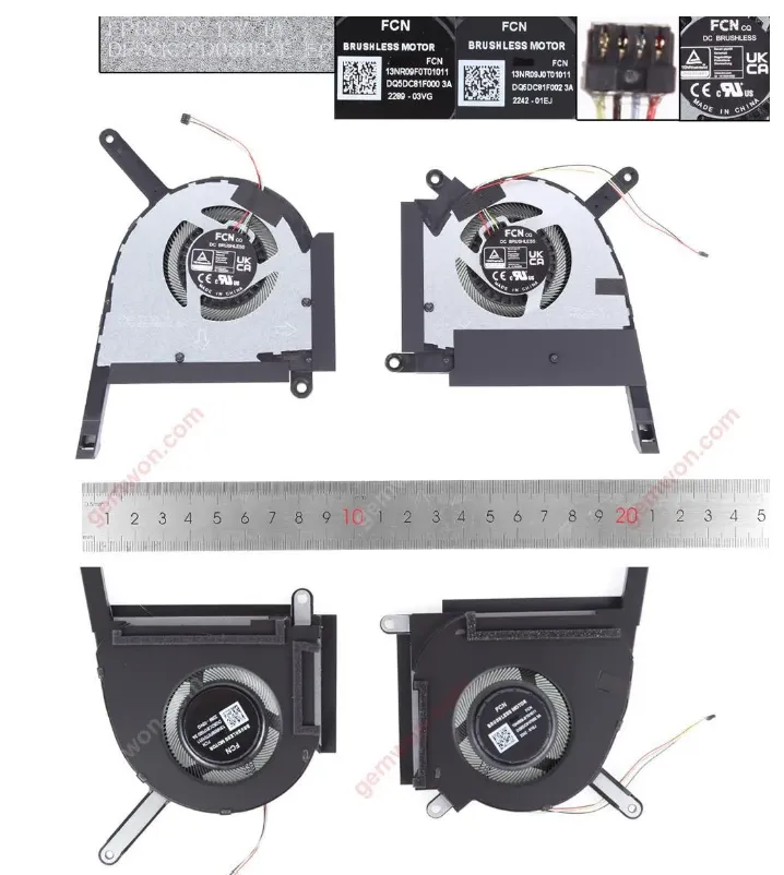 PAR DE VENTILADORES DE ASUS ASUS TUF GAMING FA507 FA707 FX507 FX707 TUF507 TUF707, CPU+ GPU  12V  1A