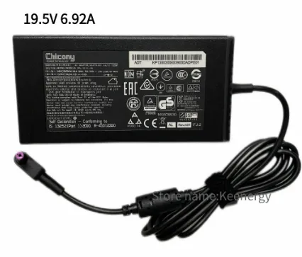CARGADOR DE SEGUNDA ACER ORIGINAL DE 19.5V A6.92 A PUNTA MORADA 