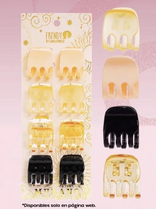 trendy locura hairs clips x8
