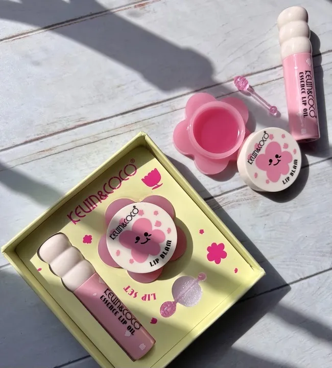 kit hidratante y brillo de labios florecita
