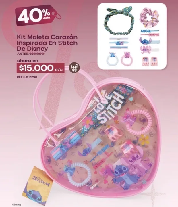 trendy locura maleta corazón Stitch