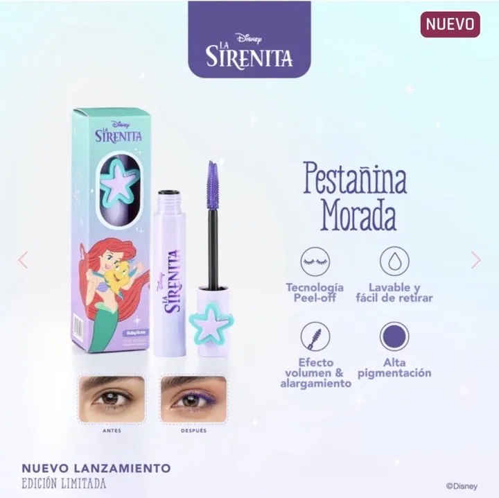 Pestañina morada la sirenita ruby rose