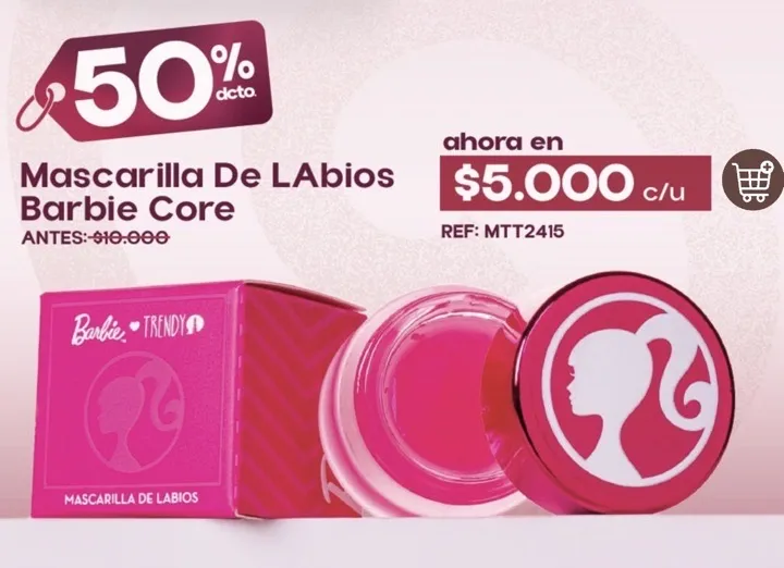 trendy locura mascarilla labios Barbie