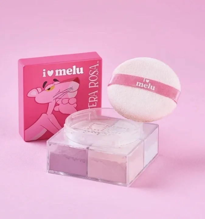 polvos sueltos 4 tonos pantera rosa melu