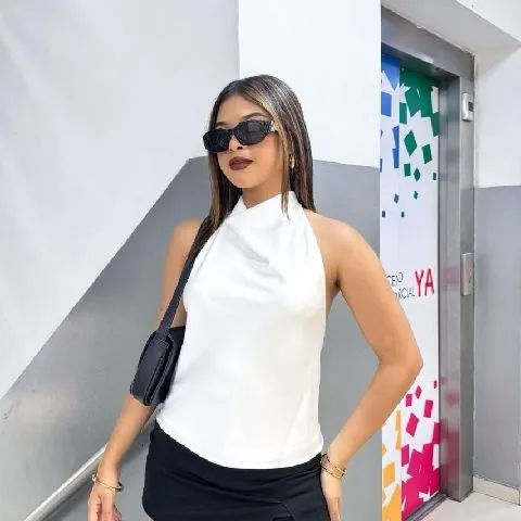 436 blusa seda satinada cuello alto zafira