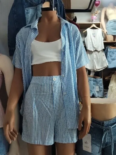 404 Conjunto Camison + short rayas Susan