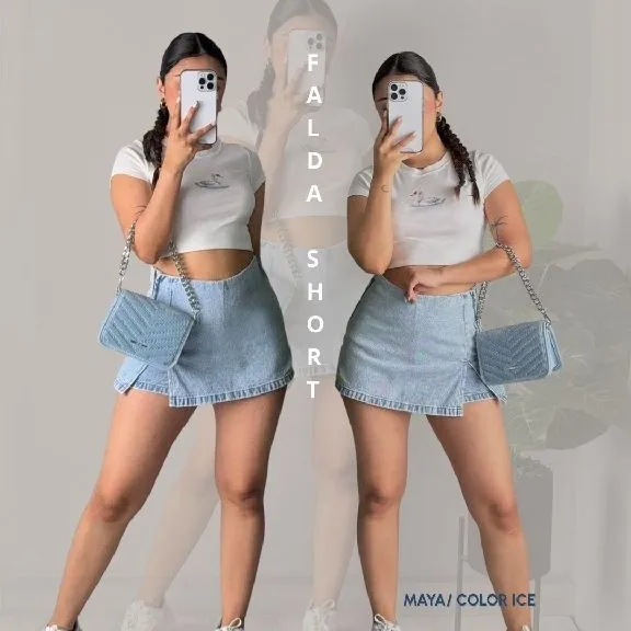 436 Falda short abertura Sara