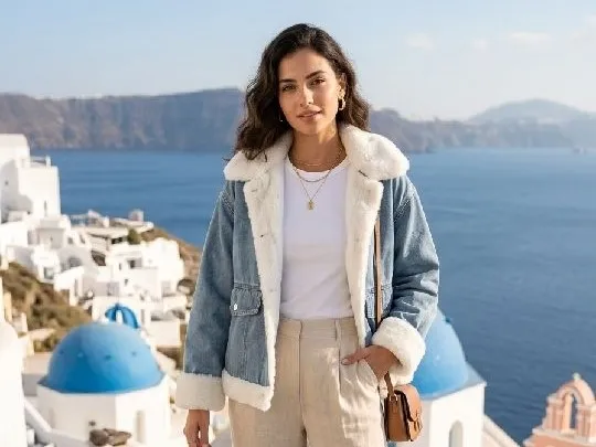 436 Abrigo jean peluche