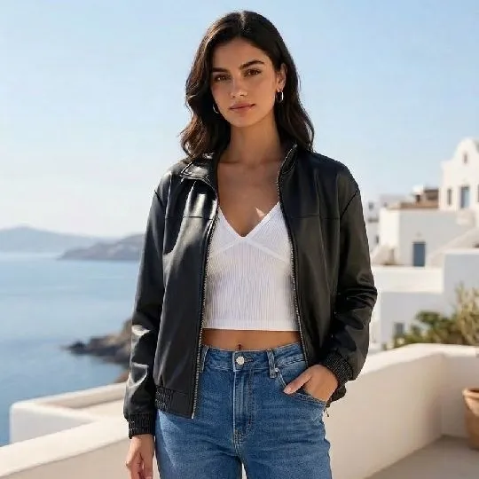 436 casaca Bomber cuerina