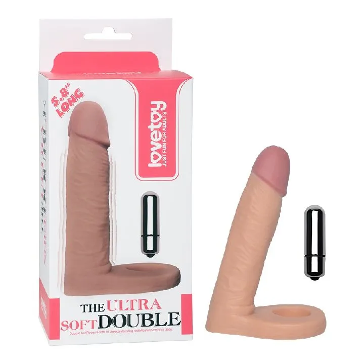 DILDO ANAL CON VIBRACION Y DOBLE PENETRACION ULTRA SOFT DOUBLE 5.8" DDA1