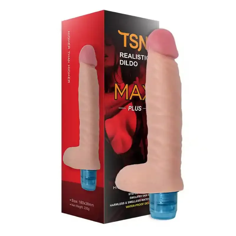VIBRADOR REALISTICO CON TESTICULOS TSN 19.5CM VRL101