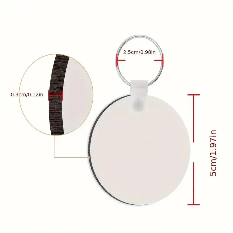 LLAVERO REDONDO 5 CM SUBLIMABLE MDF DOBLE CARA