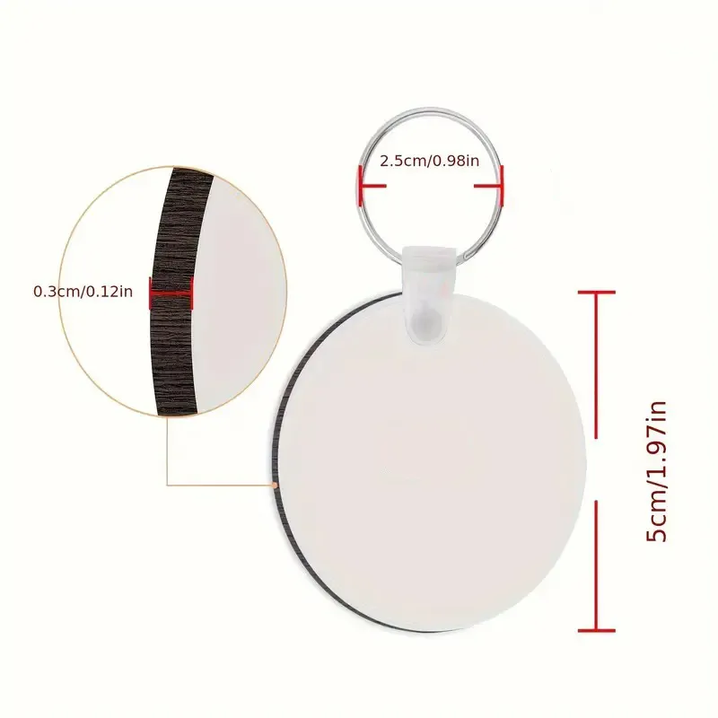 LLAVERO REDONDO 5 CM SUBLIMABLE MDF DOBLE CARA