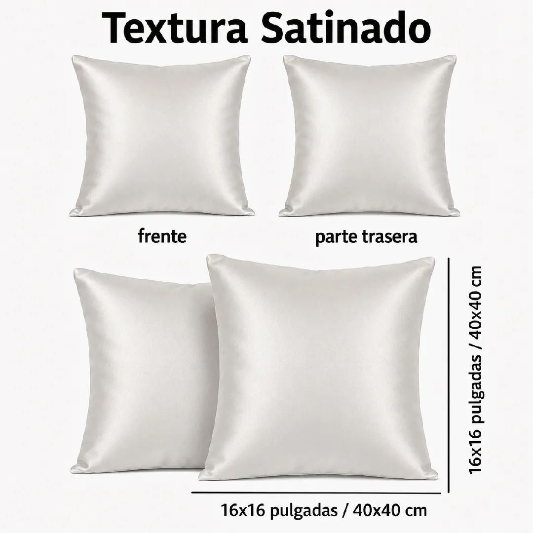 FUNDA DE ALMOHADA PARA SUBLIMACIÓN TEXTURA SATINADA 40 X 40