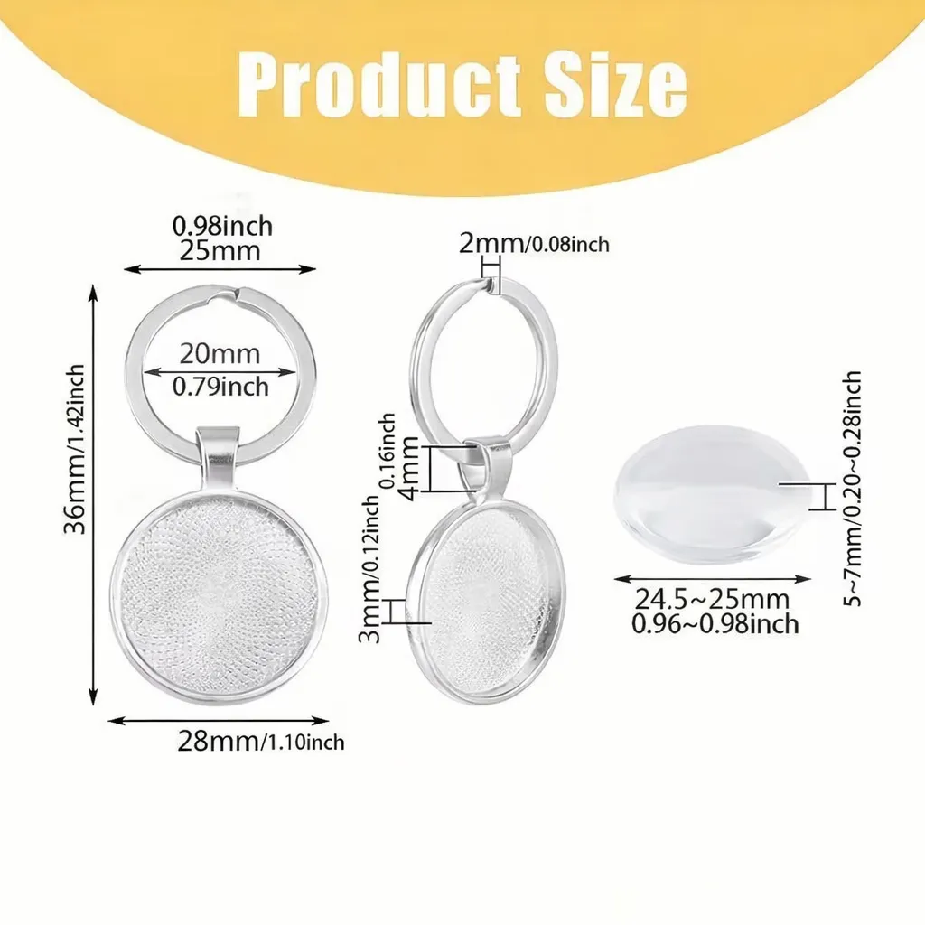 LLAVERO METÁLICO PLATEADO CON TAPA DE VIDRIO