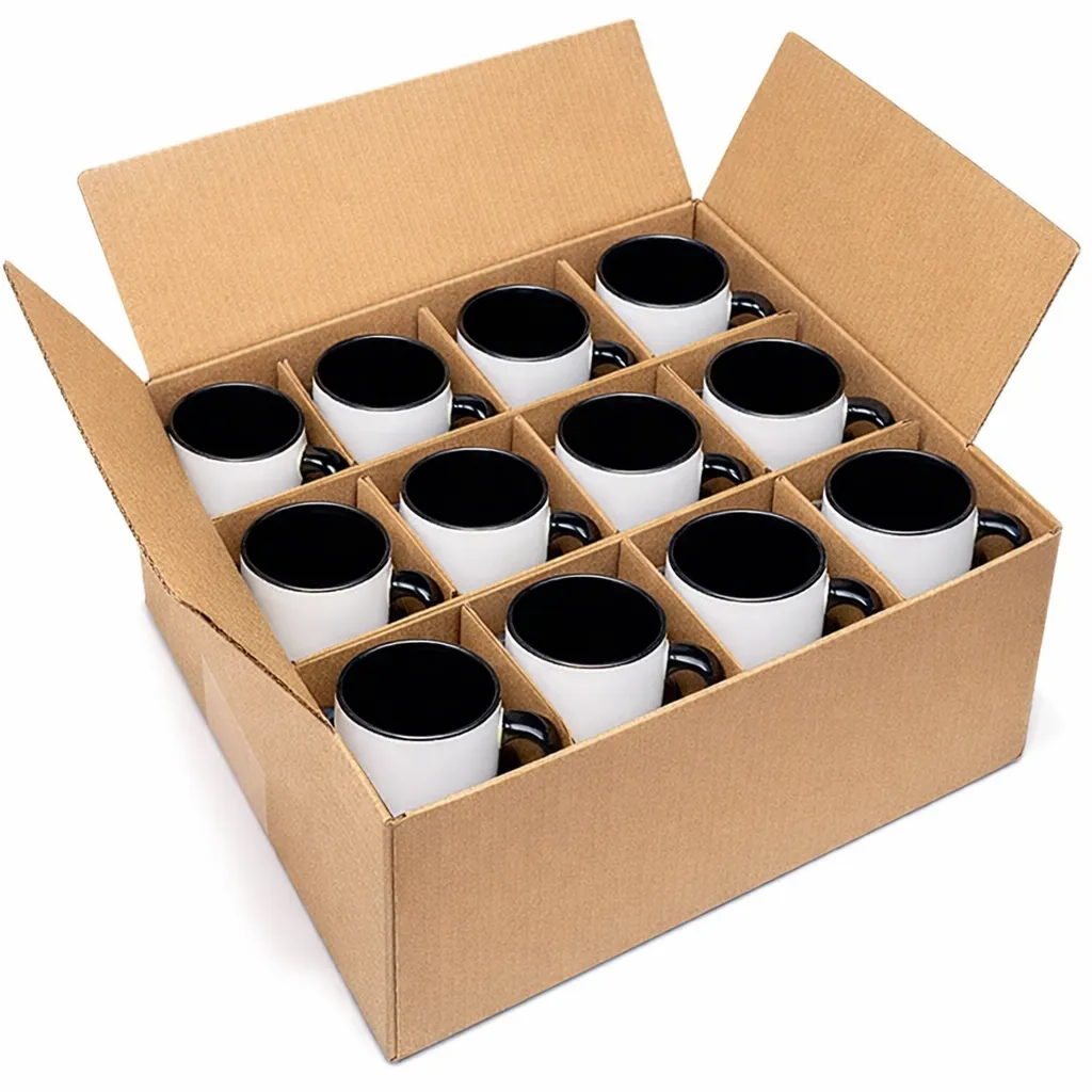 MUGS COLOR INTERNO Y OREJA NEGRO POR 12 UNIDADES