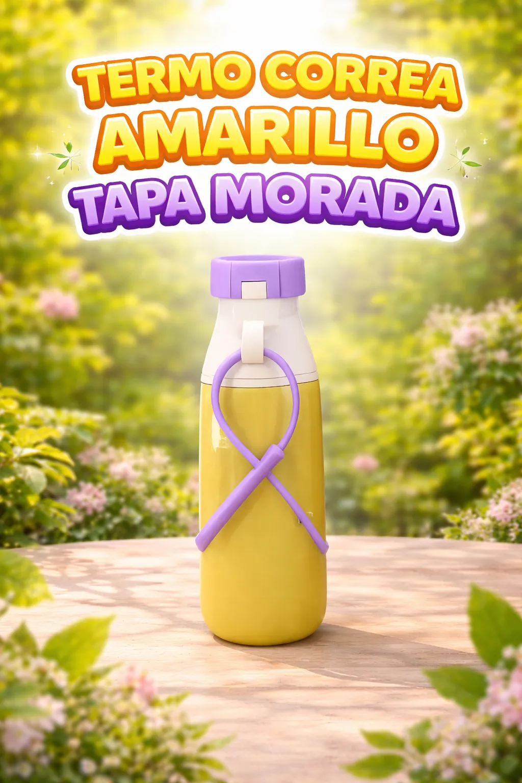 TERMO CORREA AMARILLO TAPA MORADA