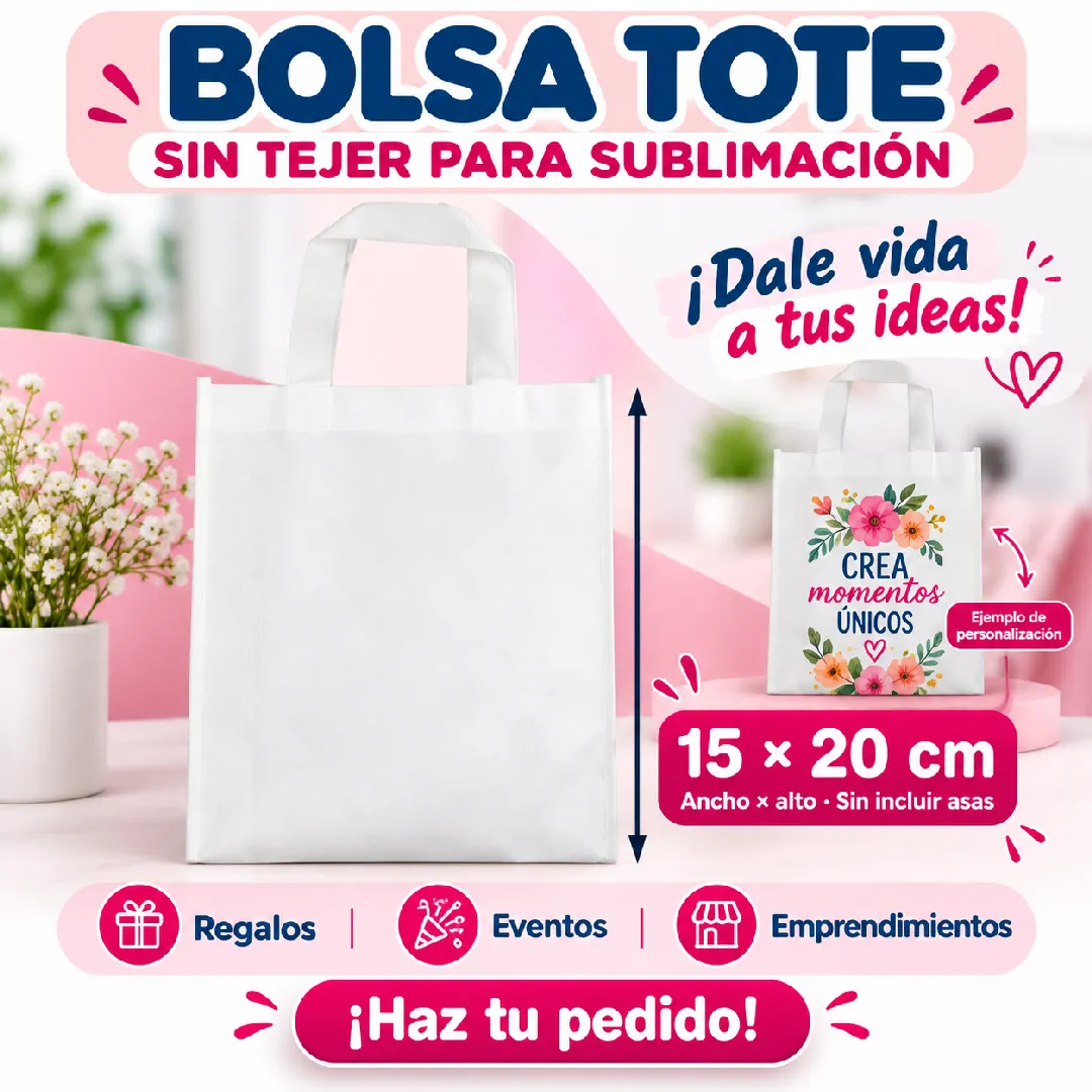 BOLSA TOTE SIN TEJER PARA SUBLIMACION